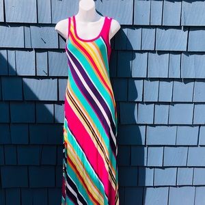 CALVIN KLEIN colorful striped rainbow dress